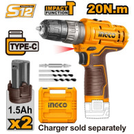 TRAPANO A PERC. A BATTERIA 12V C/2 BATTERIE CIDLI12202e