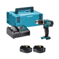 Trapano avvitatore con percussione MAKITA DHP453RFJ CON 2 BATTERIE DA 3 AH E CARICABATTERIE E MACPAC
