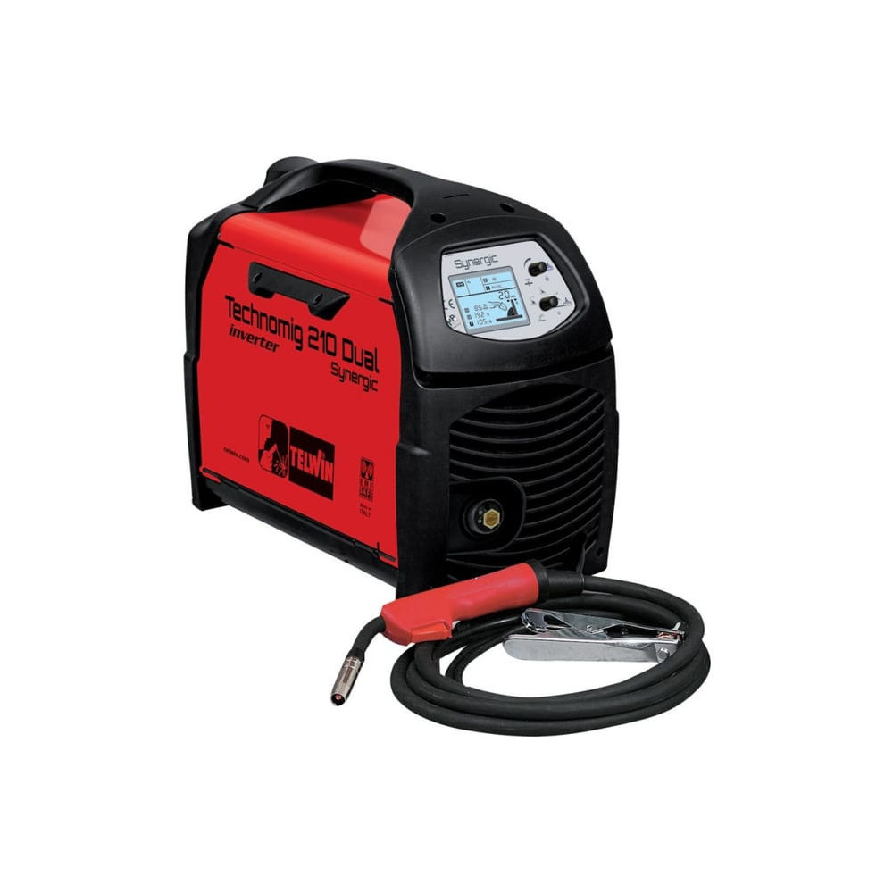 Saldatrice Technomig 210 Dual Telwin 816231 con maschera lion