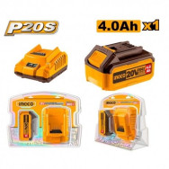 KIT BATTERIA + CARICABATTERIE 4Ah INGCO (FBLI2002+FCLI2001E)