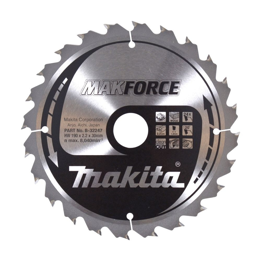  Lama circolare in metallo duro 190 x 30 x 1.4 mm Makita  B-32247
