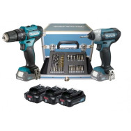 Kit COMBO trapano+avvitatore impulsi makita CLX228SAX2 con 3 batterie da12V + Valigetta + 23 accessori