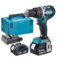 Trapano Avvitatore con percussione DHP484RTJ + 2 Batterie 18V 5.0AH + Valigetta Makita