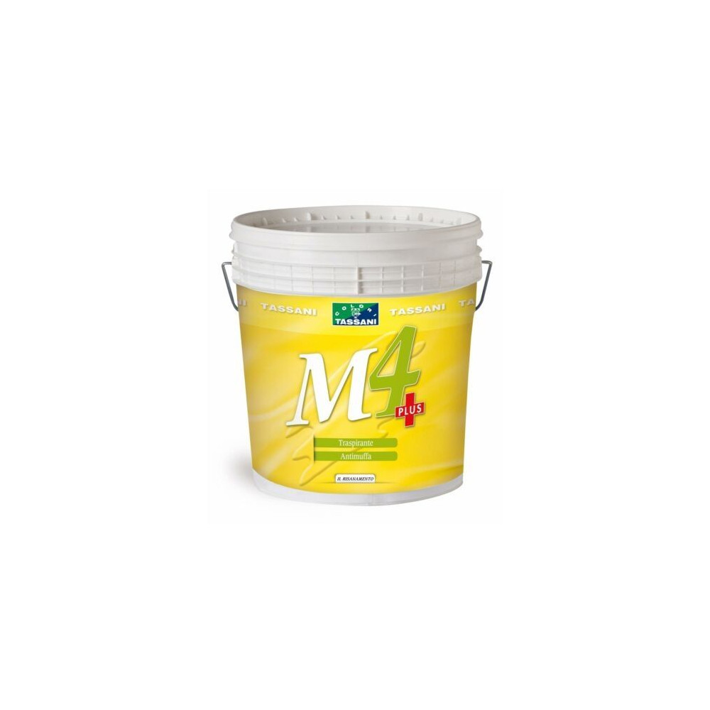 Idropittura traspirante antimuffa TASSANI M4 PLUS 4 LITRI COD.3130