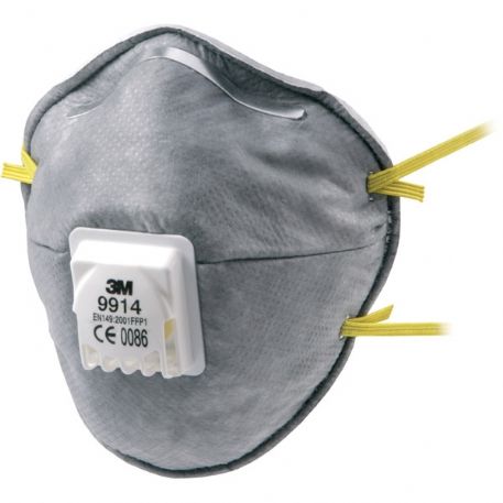 Maschera Respiratore antipolvere P1 Carbone attivo monouso con valvola 9914