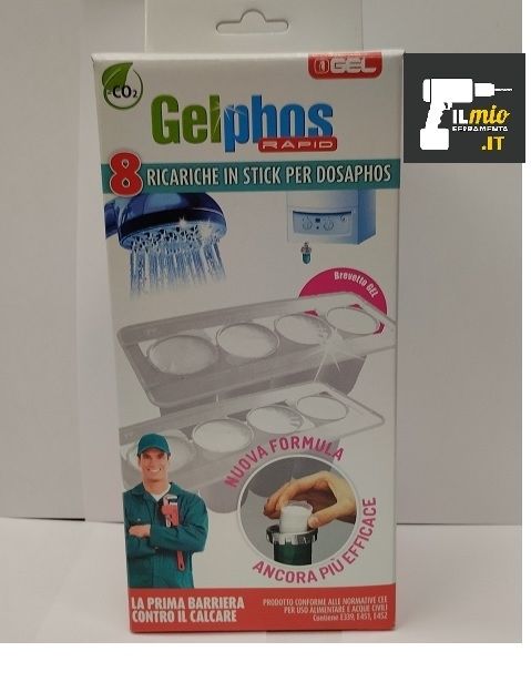 Gelphos Rapid Ricariche In Stick Per Decalcificatore Dosaphos Gel  Confezione Da 8 Cartucce Di Polifosfato