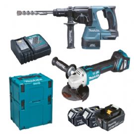 Kit Martello perforatore + Smerigliatrice Makita DLX2256tj1