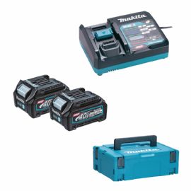 KIT ENERGY BATTERIE 40Vmax 2X 2,5 Ah + caricabatterie+VALIGETTA MAKITA 191J81-6