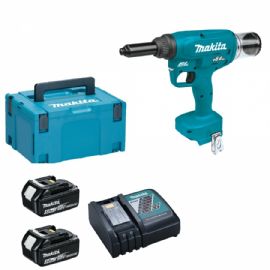 Rivettatrice Makita DRV250rtj18V con 2 batterie da 5 ah+ caricabatterie+ valigetta