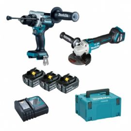 KIT avvitatore e smerigliatrice a batteria 18v Brushless 3x 5.0 ah Makita DLX2435TJ