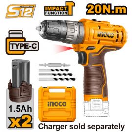 TRAPANO A PERC. A BATTERIA 12V C/2 BATTERIE CIDLI12202e