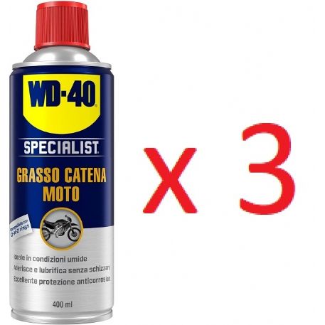  WD40 400ml grasso catena moto 3 pezzi