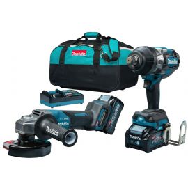 Combo Kit XGT®, 40Vmax,DK0139G202 makita smerigliatrice angolare+ avvitatore impulsi 2 batterie da 4 ah• BORSONE