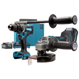 Combo Kit XGT®, 40Vmax, DK0124G201 makita trapano avvitatore, smerigliatrice angolare 2 batterie 4 ah MAKPAC tipo 4