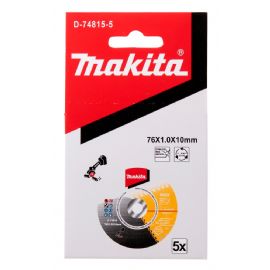 5 Dischi da taglio sottile abrasivo MAKITA 76x1x10mmD-74815