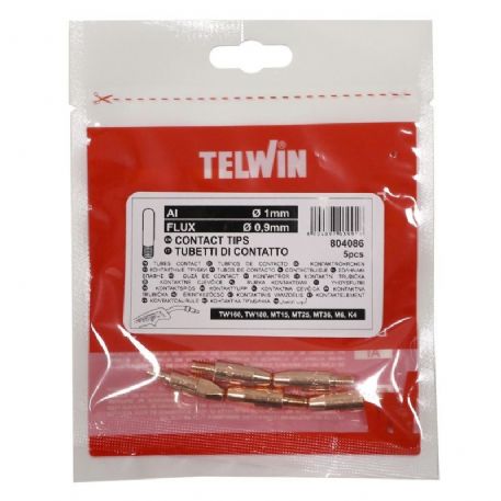 Tubetti di Contatto  D1.0 AL/FLUX 5PZ Telwin 804086